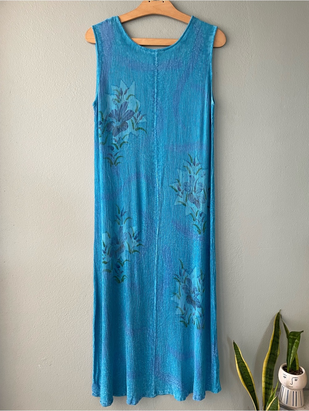 Unbranded | Vintage 90s Y2k Turquoise Tropical Maxi Dress - Picture 2 of 6